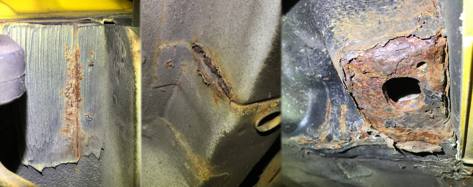 Rust on the underside of a Honda Civic Type-R EK9