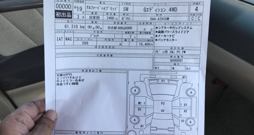 How to Read a Japanese Car Auction Sheet