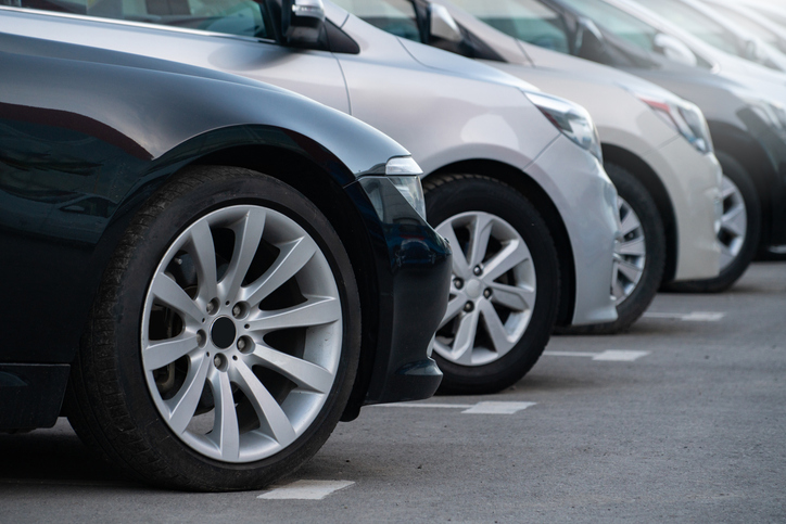 Cars parked in a row. list of cars you can import to australia from japan